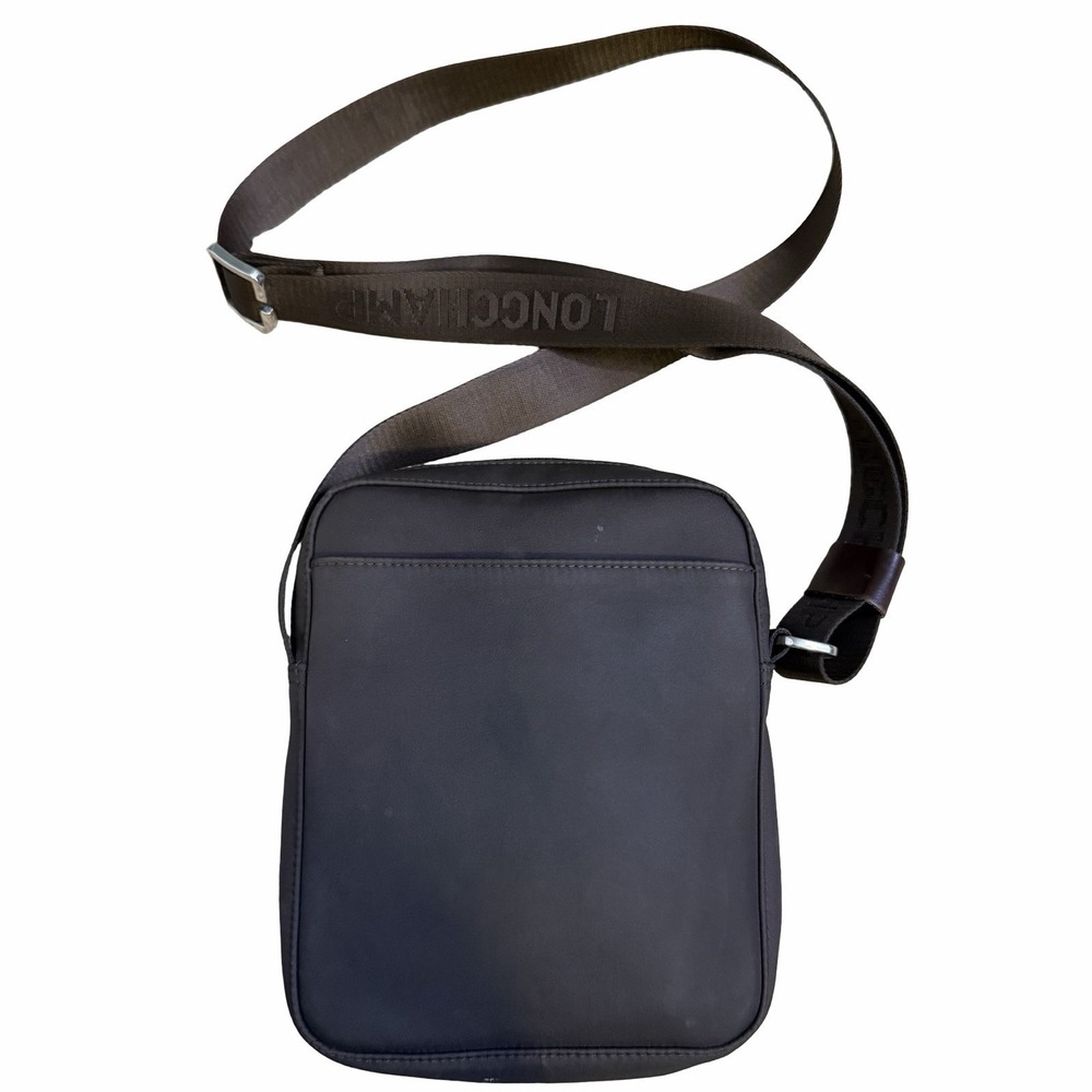 Longchamp Brown Nylon Crossbody Bag. Logo Strap. Leather Flap - Picture 2 of 9